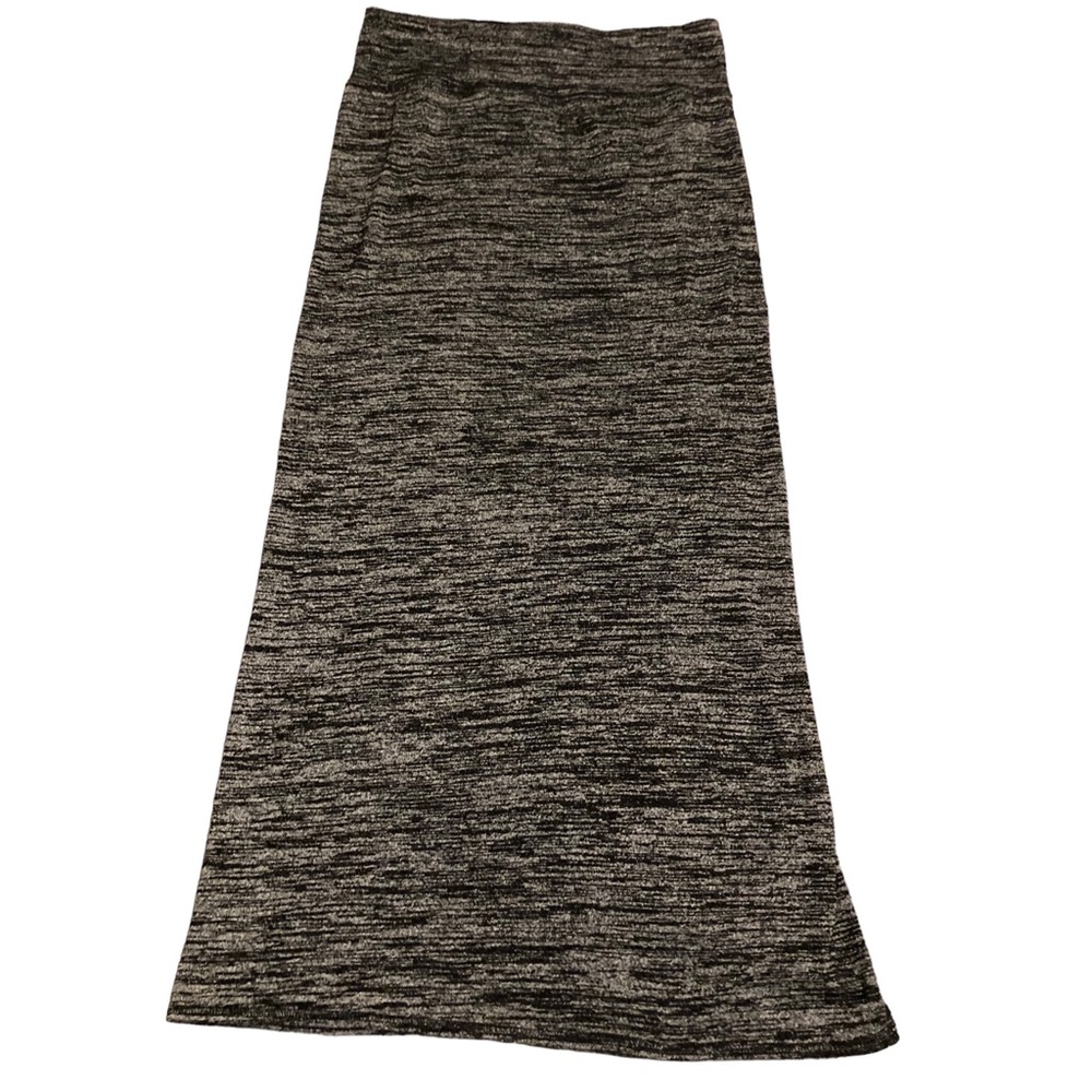 Wilfred Heathered Black & Gray Midi Skirt